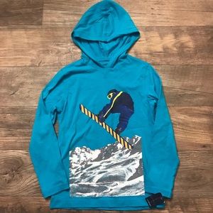 🎉PRICE DROP🎉NTW!! Lands’ End top w/ hood blue